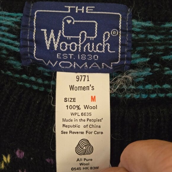 Woolrich Vintage 100% Wool Fair Isle Nordic Cement Sweater Size M - Picture 4 of 4